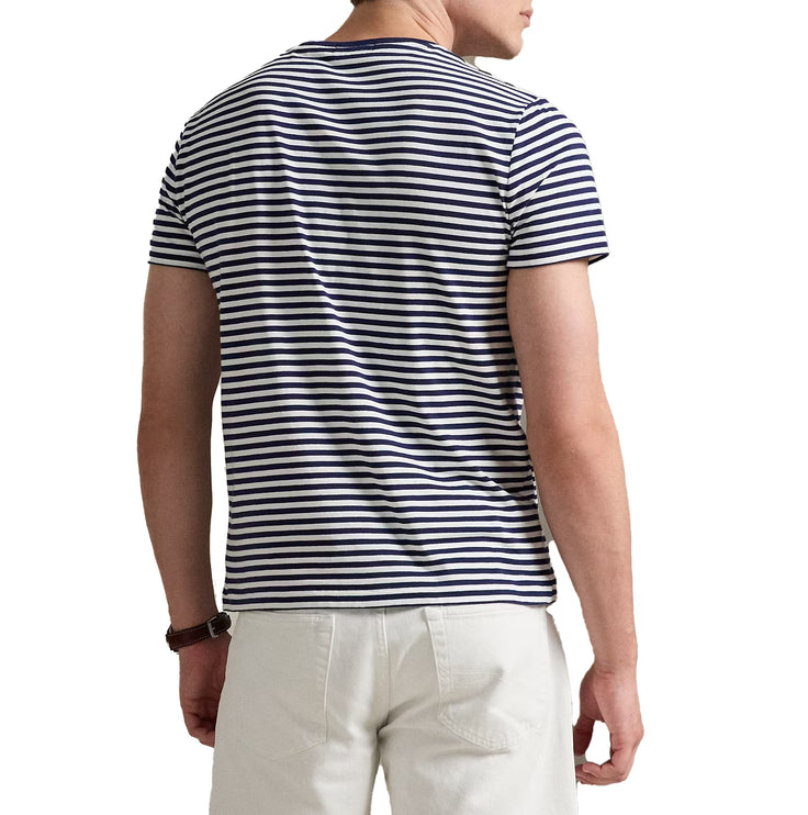 Polo Ralph Lauren Men's Classic Fit Striped Jersey T-Shirt Newport Navy/White