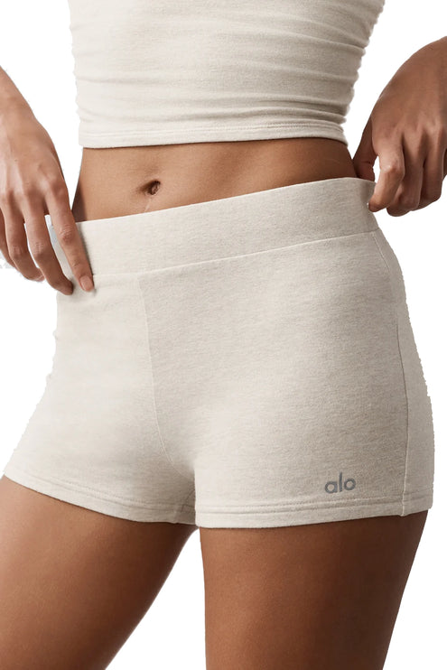 alo Women's Sway My Way Micro Short Oatmeal Heather