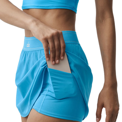 alo Women's Match Point Tennis Skirt Azure Blue