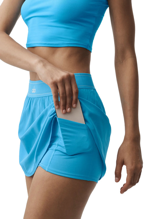 alo Women's Match Point Tennis Skirt Azure Blue