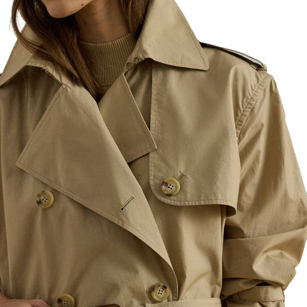 Polo Ralph Lauren Women's Double-Breasted Cotton Trench Coat Birch Tan