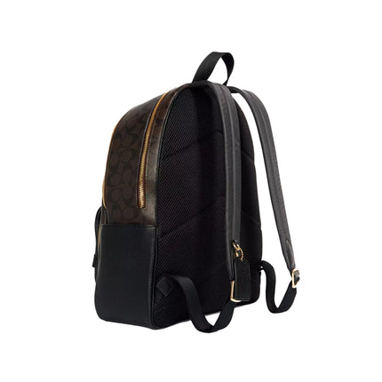 Coach Women's Large Court Backpack In Signature Canvas Gold/Brown Black