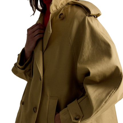 Polo Ralph Lauren Women's Cotton Twill Balloon Trench Coat Khaki