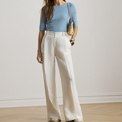 Polo Ralph Lauren Women's Stretch Cotton Boatneck Tee Blue Note