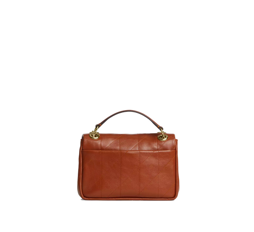 Coach Women's Elodie Crossbody Bag 18 With Quilting Gold/Cinnamon