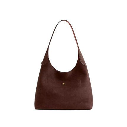 Coach Women's Brooklyn Shoulder Bag 34 Suede/Brass/Dark Chocolate