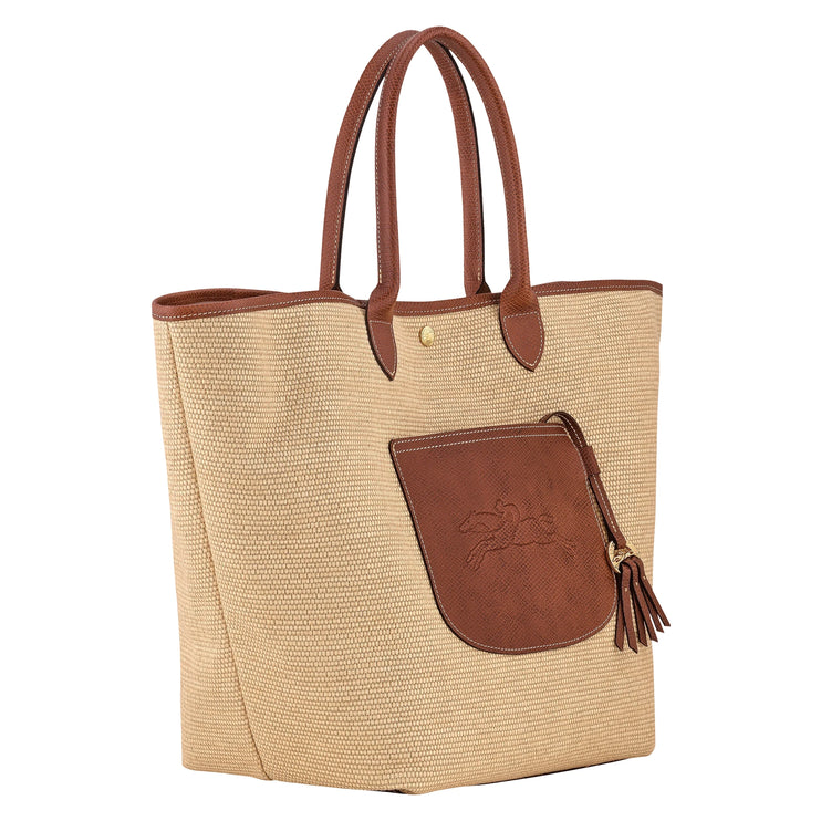 Longchamp Women's Le Pliage Collection L Basket Bag Canvas Brown
