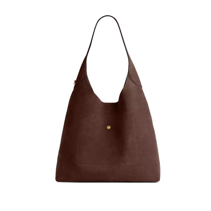 Coach Women's Brooklyn Shoulder Bag 39 Suede/Brass/Dark Chocolate