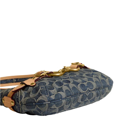 Coach Women's Belted Ergo Shoulder Bag 26 In Signature Regenerative Cotton Denim Brass/Denim