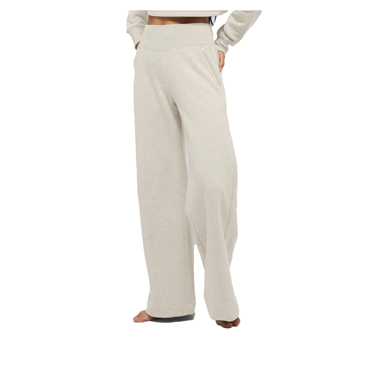 alo Women's Serenity Wide Leg Sweatpant Oatmeal Heather