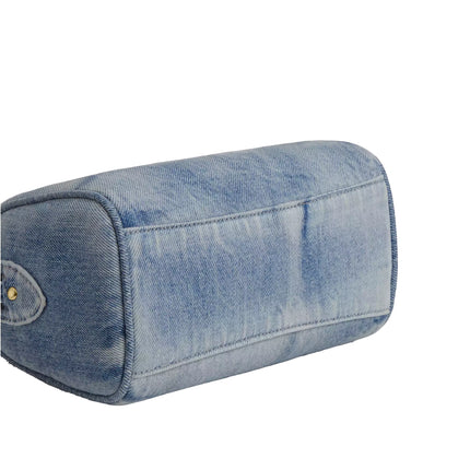 Coach Women's  Mini Rowan Crossbody Bag In Loved Denim With Charms Gold/Light Indigo