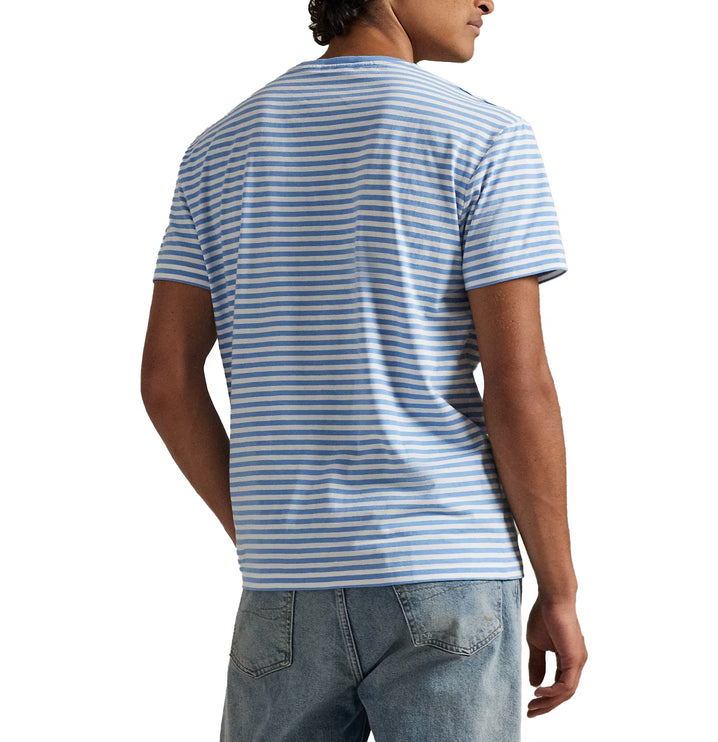 Polo Ralph Lauren Men's Classic Fit Striped Jersey T-Shirt Bristol Blue/White