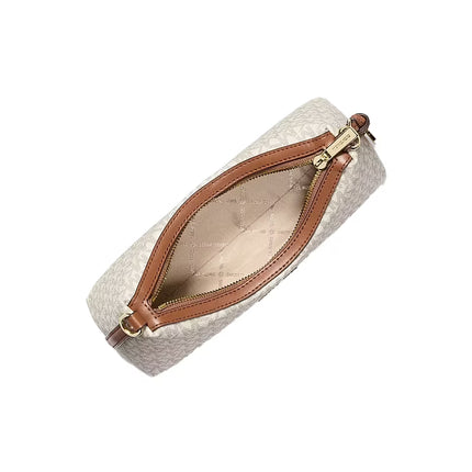 Michael Kors Women's Sammy Small Signature Logo Convertible Crossbody Bag Vanilla/Gold
