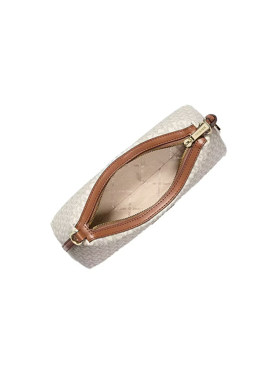 Michael Kors Women's Sammy Small Signature Logo Convertible Crossbody Bag Vanilla/Gold