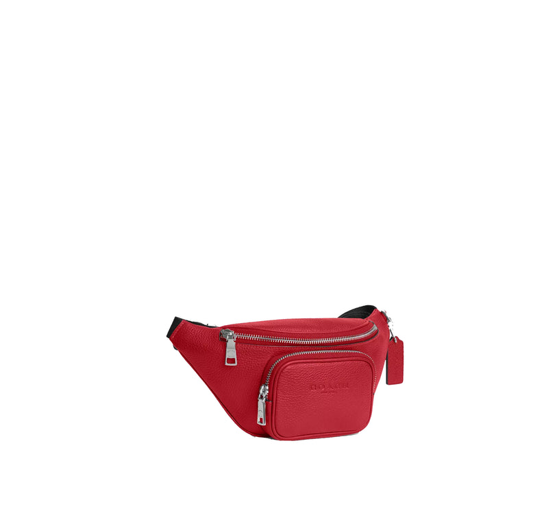 Coach Unisex Travis Belt Bag 30 Silver/Poppy