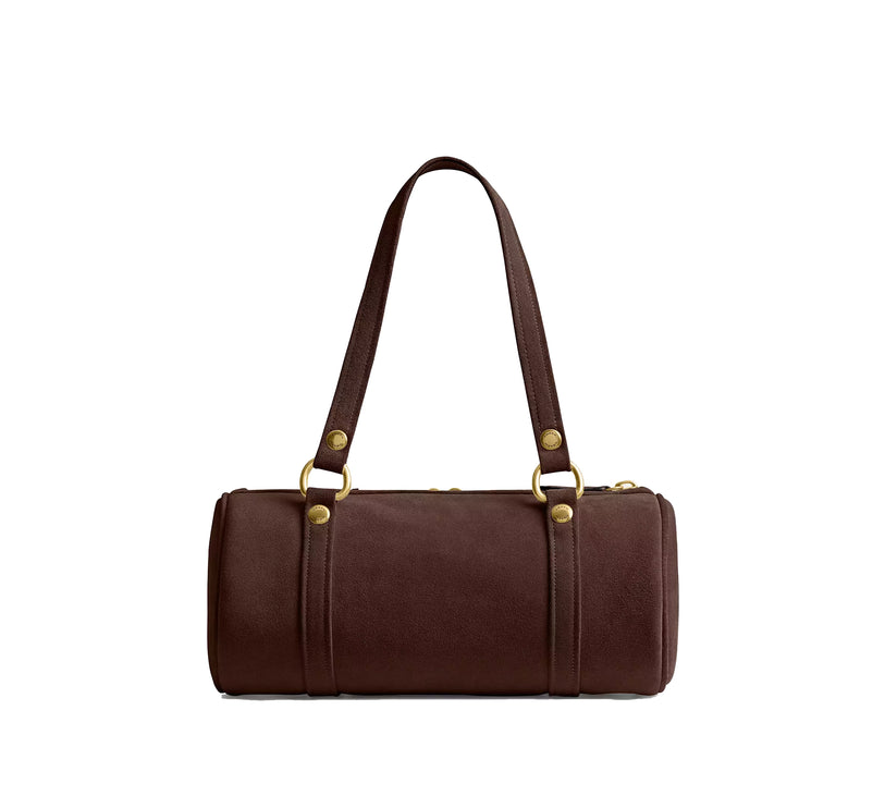 Coach Women's Kisslock Barrel Bag Brass/Dark Chocolate