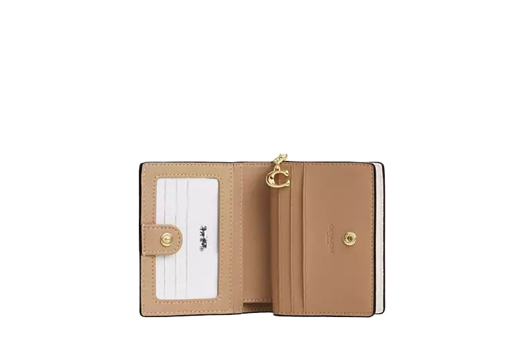 Coach Women's Snap Wallet With Cherry Print Gold/Chalk Multi