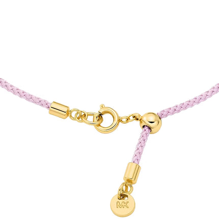 Michael Kors Women's Pavé Gold-Tone Logo Corded Bracelet Primrose