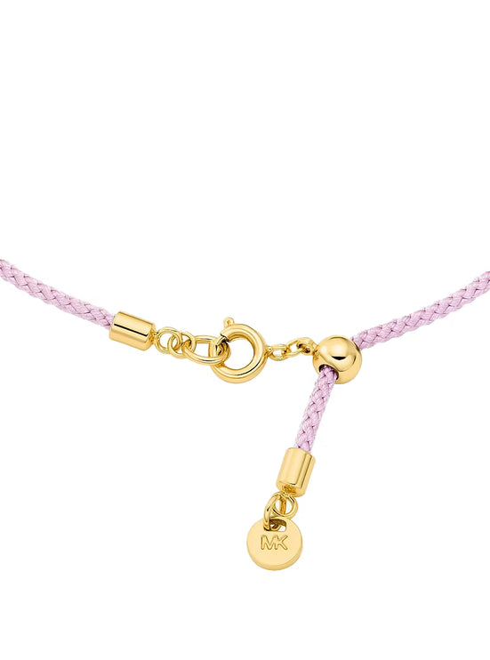 Michael Kors Women's Pavé Gold-Tone Logo Corded Bracelet Primrose