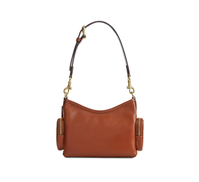 Coach Women's Laurel Shoulder Bag 22 With Pockets Gold/Cinnamon