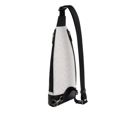 Coach Unisex Dominic Sling Pack In Signature Canvas Gunmetal/Chalk/Black