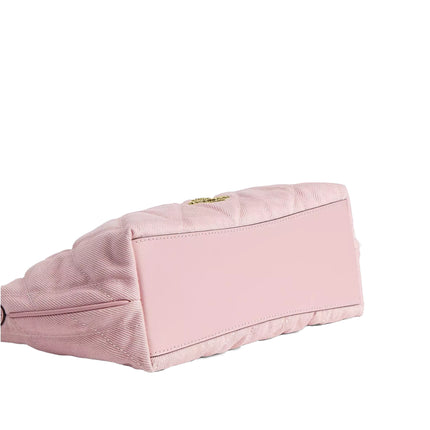 Coach Women's Caitlin Shoulder Bag In Regenerative Cotton With Quilting And Charm Gold/Light Pink