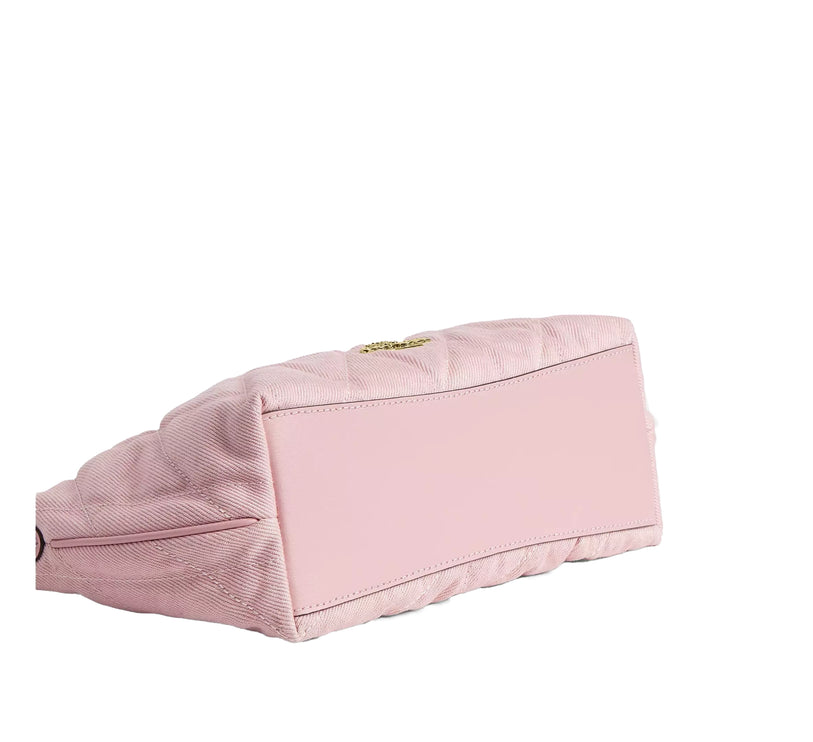 Coach Women's Caitlin Shoulder Bag In Regenerative Cotton With Quilting And Charm Gold/Light Pink