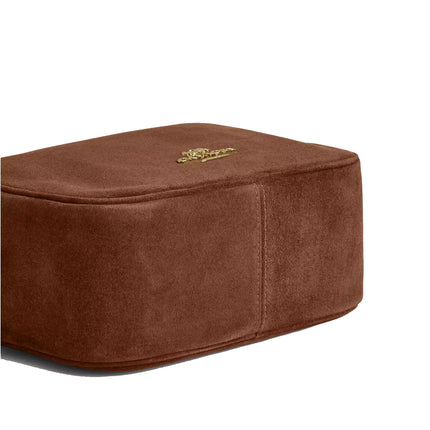 Coach Women's Mini Carey Crossbody Bag Suede/Gold/Warm Brown