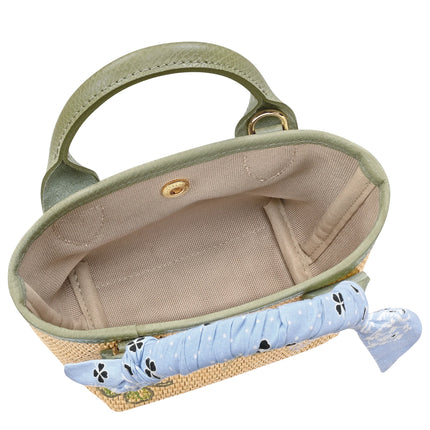 Longchamp Women's Le Pliage Collection XS Basket Bag Canvas Almond Green