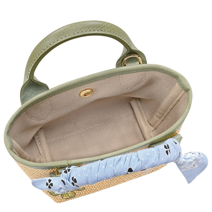 Longchamp Women's Le Pliage Collection XS Basket Bag Canvas Almond Green