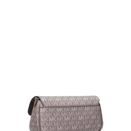 Michael Kors Women's Jet Set Travel Small Signature Logo Crossbody Bag With Pouch Mushroom/Silver
