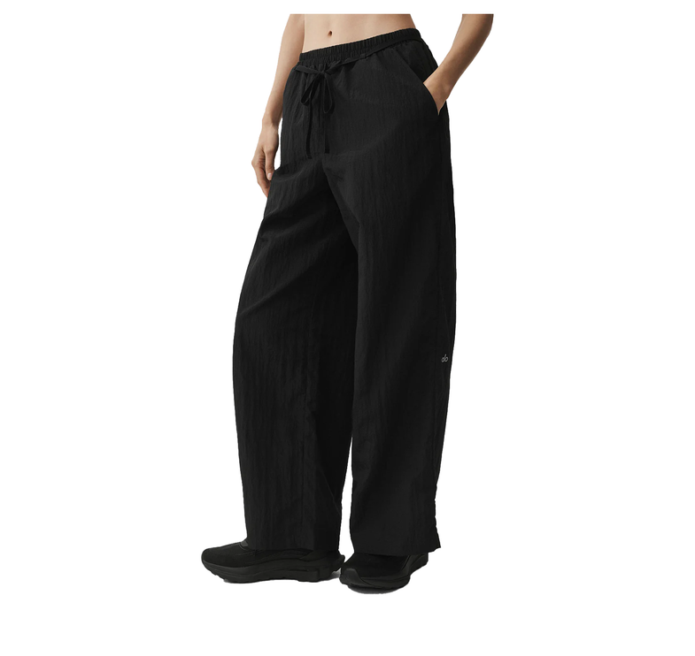 alo Women's Ripstop Electric Straight Leg Pant Black