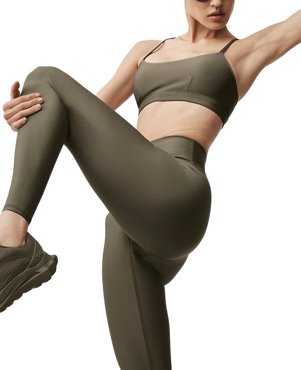 alo Women's Airlift Intrigue Bra Olive Tree