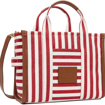 Marc Jacobs Women's The Stripe Canvas Medium Tote Bag True Red Multi