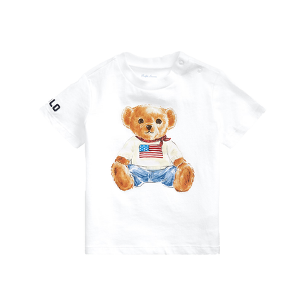 Polo Ralph Lauren Baby Polo Bear Cotton Jersey Tee White