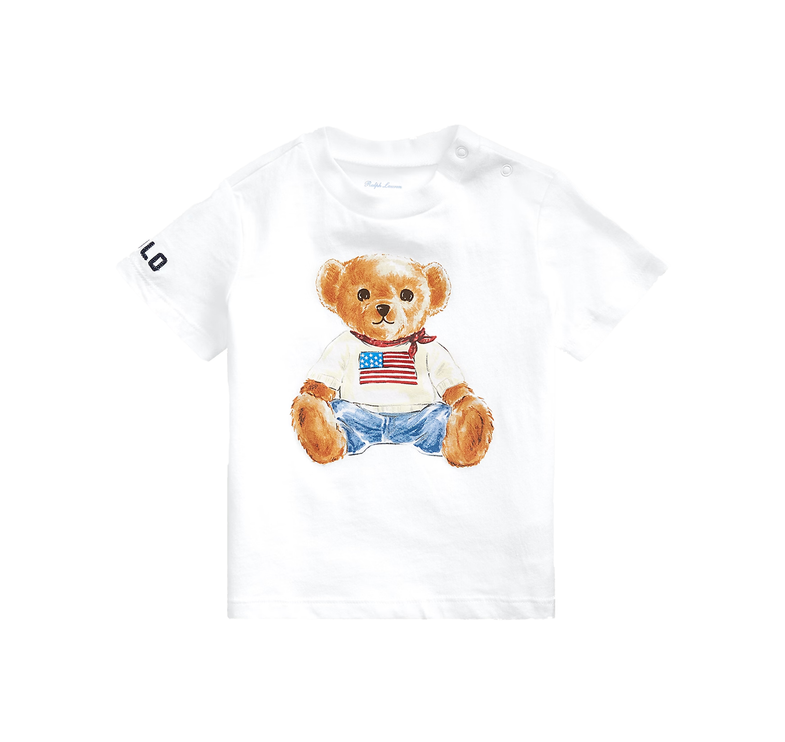 Polo Ralph Lauren Baby Polo Bear Cotton Jersey Tee White