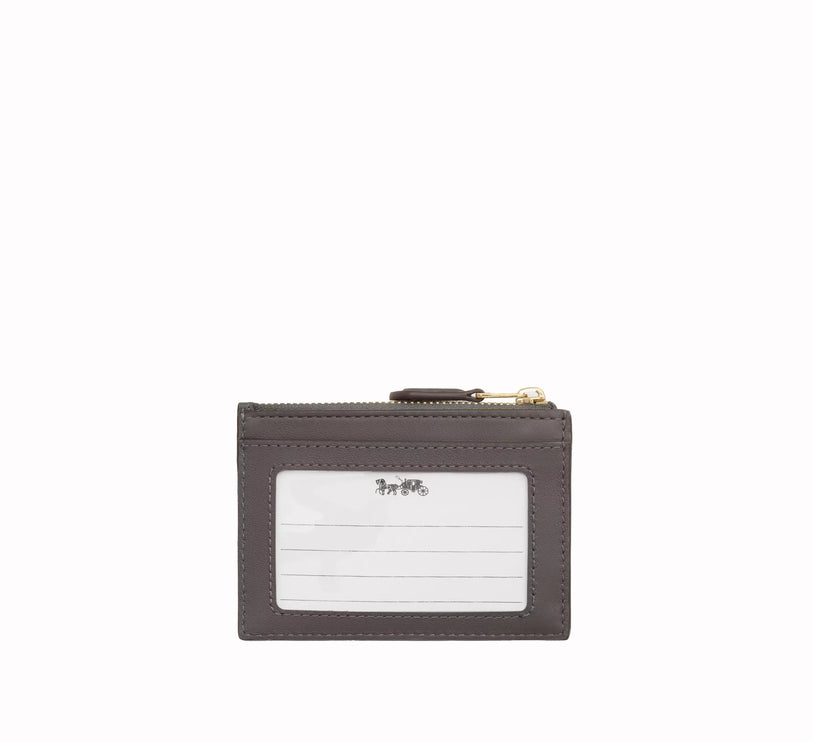 Coach Women's Mini Skinny Id Case With Quilting Gold/Slate