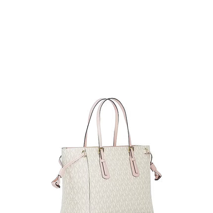 Michael Kors Women's Voyager Extra-Small Signature Logo Convertible Crossbody Bag Powder Blush Multi/Gold