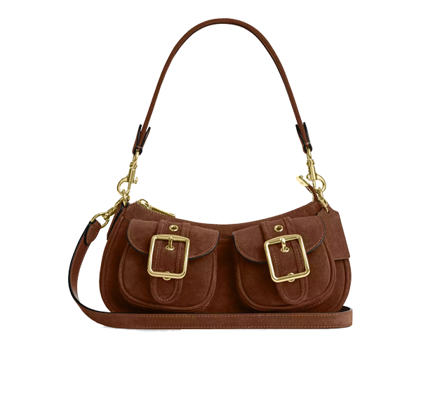 Coach Women's Ashton Shoulder Bag Suede/Gold/Warm Brown