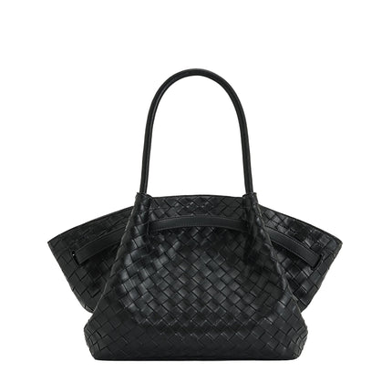 JW PEI Women's Hana Medium Weave Texture Tote Bag Black