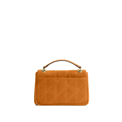 Coach Women's Elodie Crossbody Bag 18 With Quilting  Suede/Gold/Marigold
