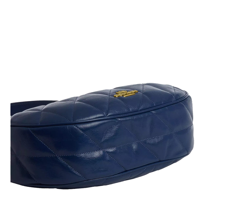 Coach Women's Emily Shoulder Bag With Quilting Gold/Deep Blue