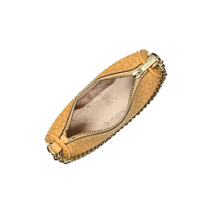 Michael Kors Women's Carmela Small Signature Logo Convertible Crossbody Bag Honeywheat/Gold