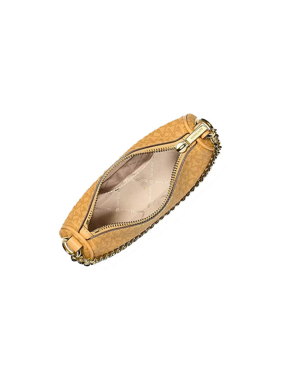 Michael Kors Women's Carmela Small Signature Logo Convertible Crossbody Bag Honeywheat/Gold