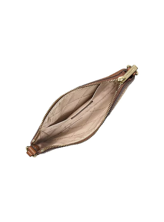 Michael Kors Women's Jet Set Travel Small Woven Wristlet Luggage/Gold
