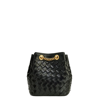 JW PEI Women's Yara Hand Woven Bucket Bag Black