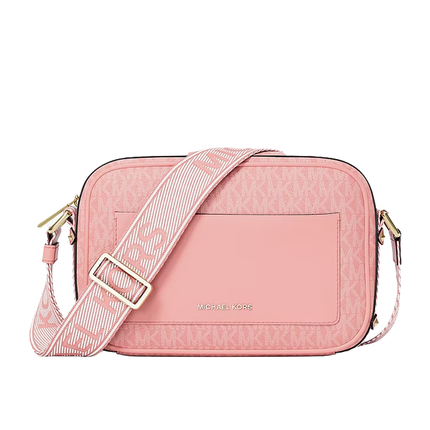 Michael Kors Women's Maeve Large Signature Logo Crossbody Bag Primrose/Gold