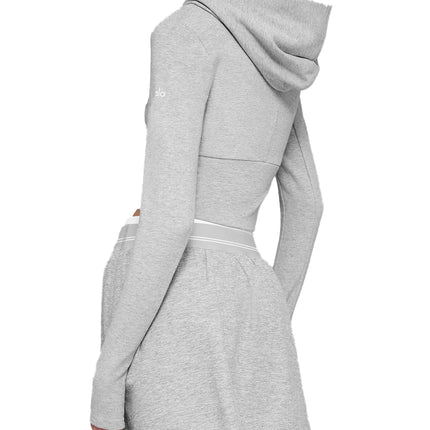 alo Women's Sway Full Zip Hoodie Athletic Heather Grey