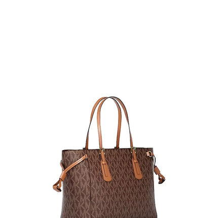 Michael Kors Women's Voyager Extra-Small Signature Logo Convertible Crossbody Bag Brown/Gold