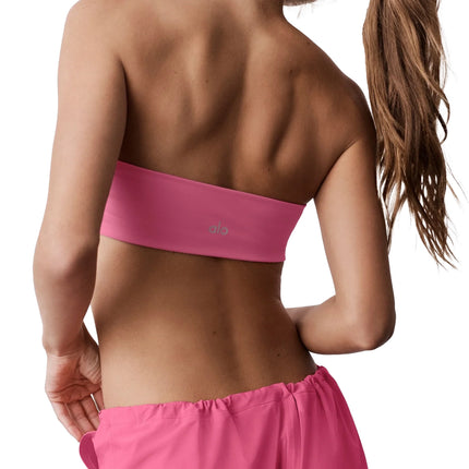 alo Women's Airbrush Bandeau Bra Paradise Pink
